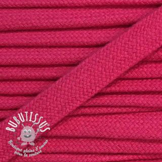 Cordon coton tubulaire plat 17 mm rose foncé