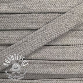 Cordon coton tubulaire plat 17 mm gris pâle