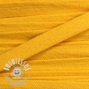 Cordon coton tubulaire plat 17 mm jaune
