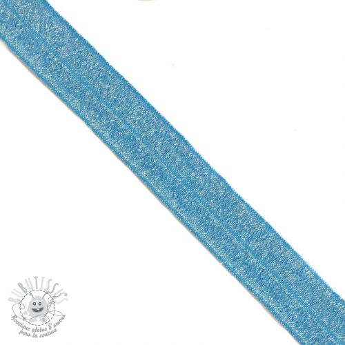 Biais élastique glitter 20 mm blue