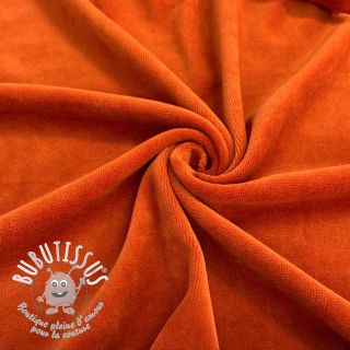 Tissu velours jersey orange