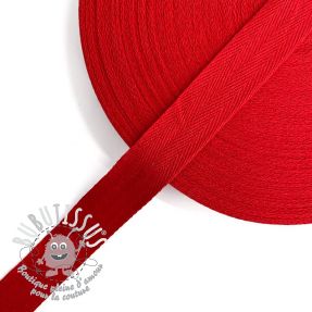 Ruban Sangle coton Sergé 25 mm red