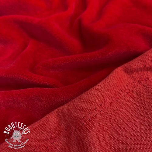 Tissu velours jersey red