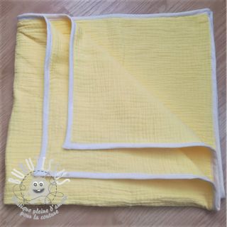 Tissu double gaze/mousseline soft yellow GOTS