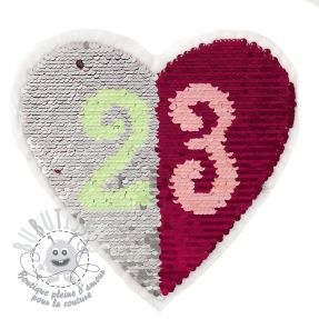 Applique sequin reversible Heart 23