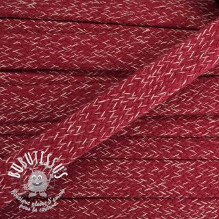Cordon coton plat 20 mm melange red