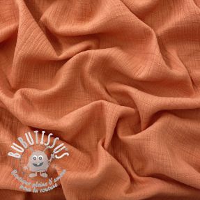 Tissu double gaze/mousseline BAMBOU orange
