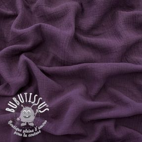 Tissu double gaze/mousseline BAMBOU violet