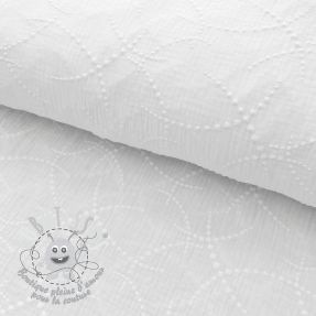 Tissu double gaze/mousseline EMBROIDERED Garland white