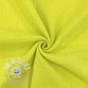 Tissu double gaze/mousseline neon yellow